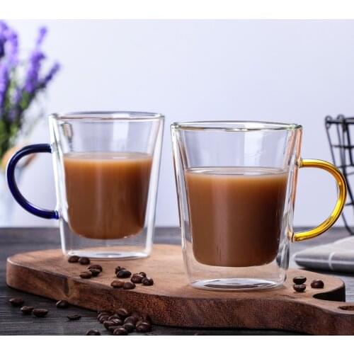 Double-layer insulated heat-resistant glass coffee cup Double-layer insulated thickened glass bubble cup water cup mugs