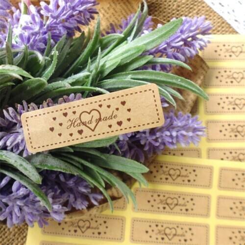 Hot 150pcs Kraft Paper Seal Stickers Handmade DIY Gift Paper Label 5x1.5 Adhesive Kraft Baking Packaging Stickers Sealing Label