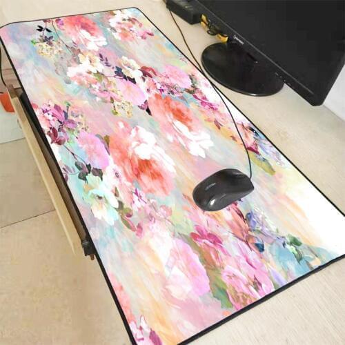 XGZ Pink and White Flowers Locking Edge Gaming Mouse Pad Gamer Game Mouse Pad Anime Mousepad Mat Speed Version for Dota2 LOL