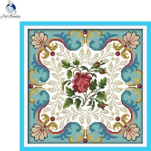Joy Sunday Diy Cross-stitch Kits Painting Rose Heart Handcraft Needlework Embroidery Cross Stitch Decoration Needlepoint Kits