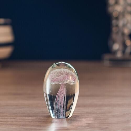 K9 Glass Crystal Jellyfish Ornaments Simulation Of Animals And Plants Decoration Gift Symbolizing Love Brings Luck Craft