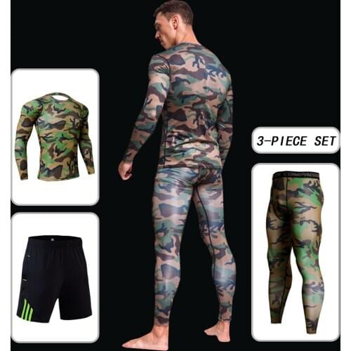 Gym Fashion Fitness Suit Outdoor Jogging Tracksuit Compression Sports Clothing Tight Workout Sportwear Mens Cycling Running Set