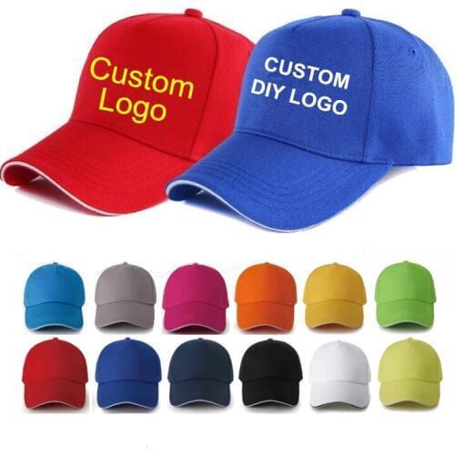 Men casual cotton Curved visor cap 1pc custom logo OEM ODM DIY logo baseball caps Snapbacks hat Women Advertising trucker hats