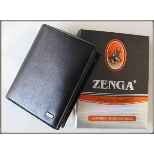 Zenga Genuine Real Leather Men Wallets 152-1 Black Color
