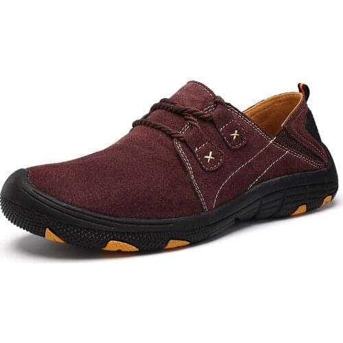 Leather Men Casual Shoes Fashion Sneakers Handmade Mens Loafers Moccasins Breathable Slip on Outdoor Sneakers Big Size 47 48