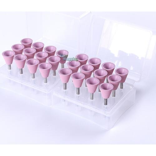 New 12pcs Assorted Dental Lab Silicone Polisher Diamond Burs Cups Latch type 2.35mm