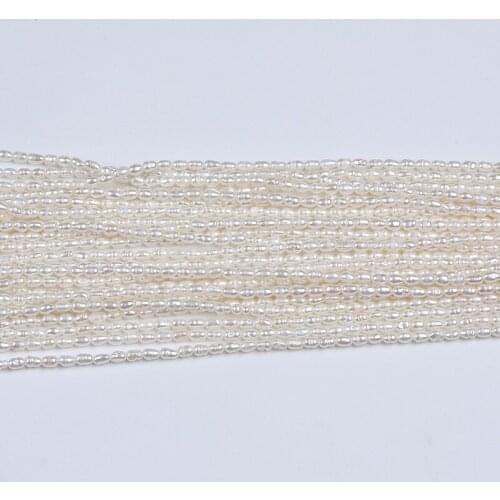 2.5-3mm Rice Shape Pearl String Baroque Pearl Mother Of The Necklace