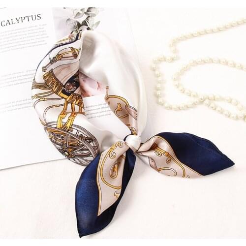 Women 100% Silk Scarves 53*53 Square Silk Scarf Neckerchief Neck Scarf Bandana Foulard Female Wraps Shawl Small Kerchief Muffler