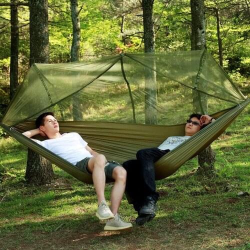 Portable Hammock Indoor Outdoor Camping Swing Hammocks Hanging Bed Mosquito Net Canopy Hanging Bed Swing Chair Garden Hammock