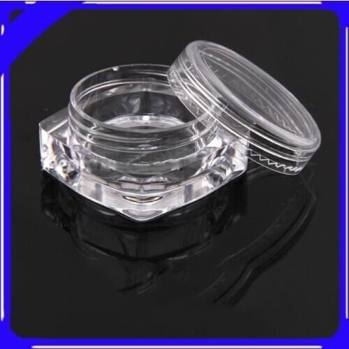 10PCS 10g/5g transparent plastic jars cream jars loose powder square sample bottle empty bottles cosmetics packaging containers