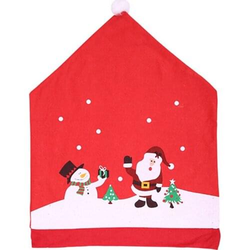 Christmas decoration chair covers dining seat santa claus home party decor cloth