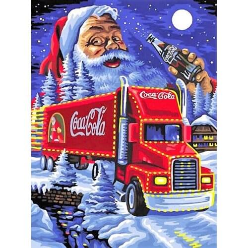 Santa Claus Red Truck Full Drill Square Round DIY 3D Diamond Painting Kit Kid Christmas Gift Diamond Mosaic Canvas Poster