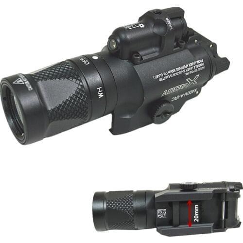 Tactical High Quality SF X400V Flashlight Red Laser 20mm Picatinny Weaver Rail Mount 400 lumen (with blasting flash function)