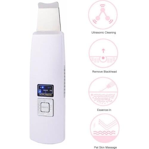 Ultrasonic Skin Scrubber Facial Deep Cleaning Machine Ultrasound Face Cleaner Blackhead Removal Skin Lifting Peeling Beauty Care