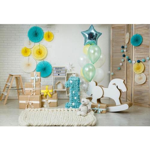 Paper Flower Photo background vinyl baby 1year birthday photography backdrops for photographer studio video taking props G-1154