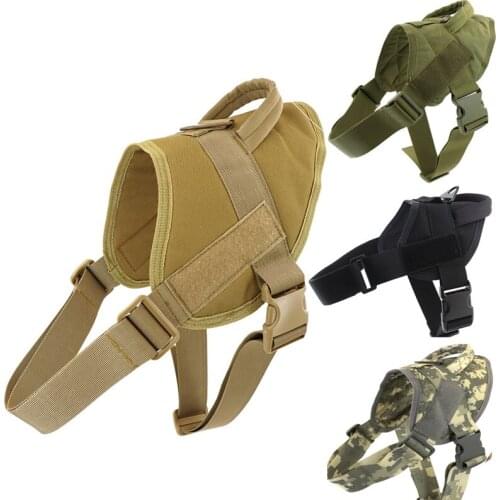 Military Tactical Dog Harness Patrol K9 Working Pet Collar Small Large Dog Harness Service Dog Vest Training Dog Clothes