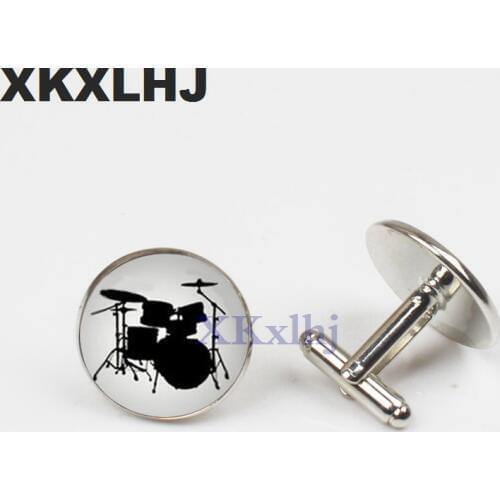 XKXLHJ New Fashion Drum Kit Cufflinks Drum Set Cuff link Musical Instrument Cuff Men Cufflinks High Quality