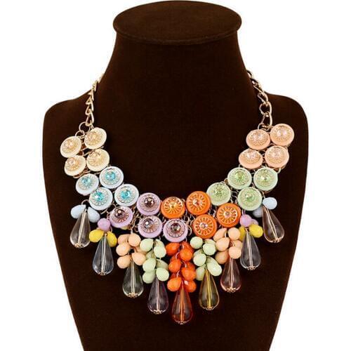 DiLiCa Trendy Crystal Drop Statement Necklace Women 2018 Fashion Maxi Necklace Charms Choker Jewelry Necklaces & Pendants