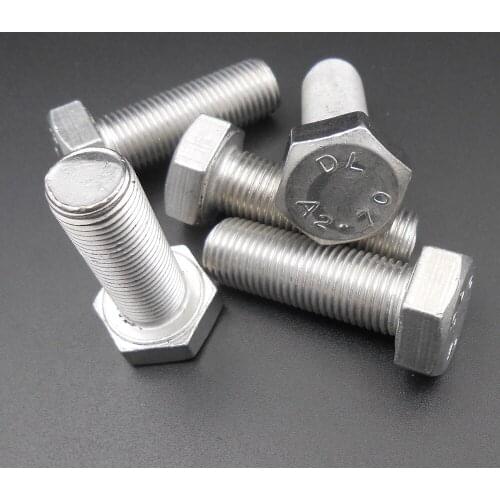 10PCS M12 304 Stainless Steel 304SS Fine Thread Hexagon Screw Bolt M12X35MM A2 12MM A2-70 M12*1.25*35 L 35MM P= 1.25MM *AT665X10