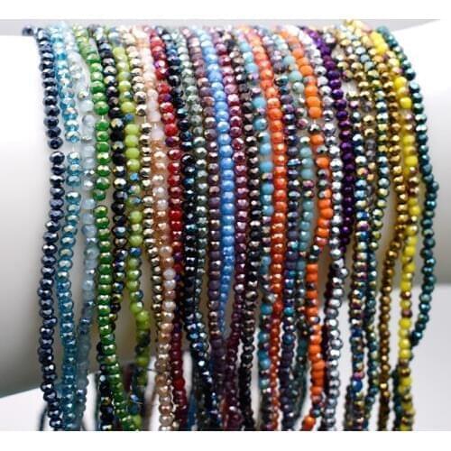 2mm Crystal Beads AB Red multicolor Crystal Glass Beads Charms Seed Beads Loose Spacer Beads For Jewelry Making DIY Wholesale