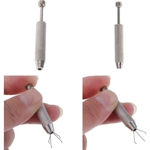 2 Set 3 Prong 4Prong Bead Ball Diamond Grabber Holder Body Piercing Tool Stainless Steel for Easy Pickup Tools