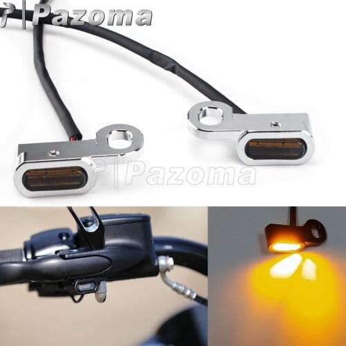 2pcs 12V Amber Mini Motorcycle Running Indicators Light E4 LED Turn Signal Lamps for Harley Touring 2014-2021 Softail 2016-2017