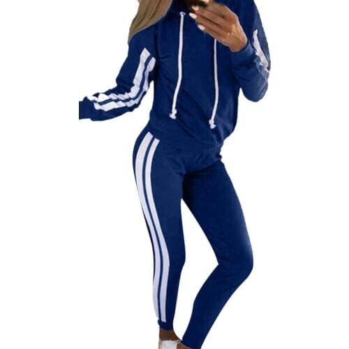 2021 New Solid Leisure Sports and Leisure Suits. 2 Piece Set Women Winter Lounge Wear Tracksuit Women