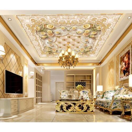 3D ceiling wallpaper mural Stone pattern marble European style 3d ceiling photo wallpaper roll size photowall wallpapers