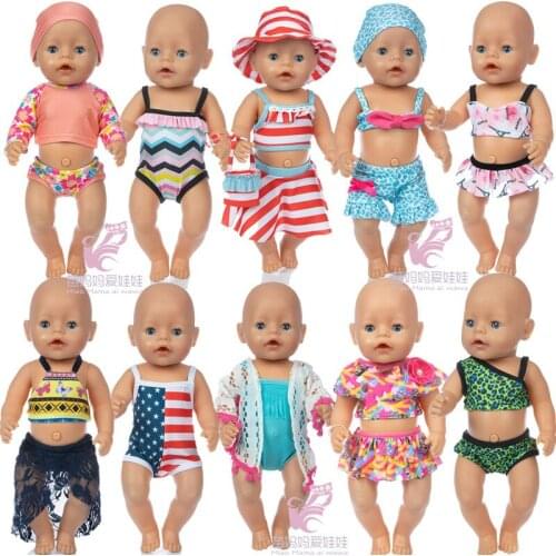 43 cm baby doll swimming clothes beach dress 18 inch american og girl doll summer bikini
