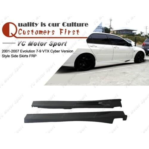 Car Accessories FRP Fiber Glass VTX Cyber Version Style Side Skirts Fit For 2001-2007 Evolution 7-9 EVO 7 8 9 Side Skirt