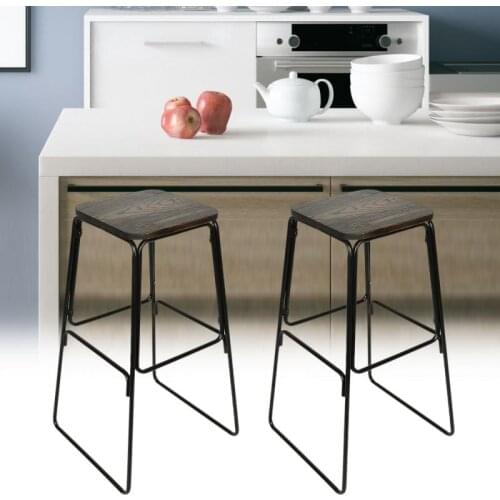 4pcs/set Bar Stools Chairs Bar Chair Retro Industrial Style Iron Bistro Stool Coffee Chair Home Decor Stool Furniture HWC