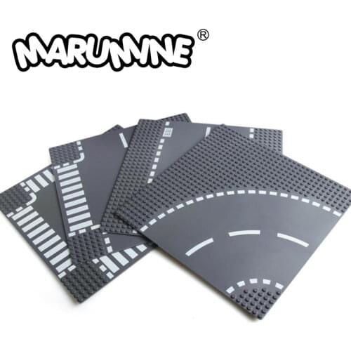Marumine 32x32 Traffic Baseplate Board Blocks 7280 7281 Classic DIY Bricks Base Plate City Roads Educational Toy