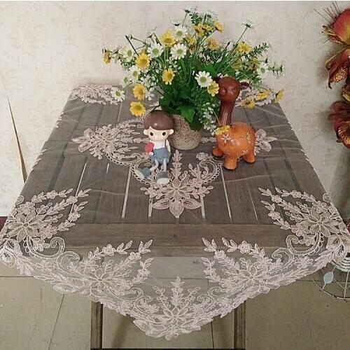 European Pastoral Embroidery Lace Fabric Exquisite Pink Tablecloth Home Multi-purpose Cover Cloth Christmas Wedding Decoration