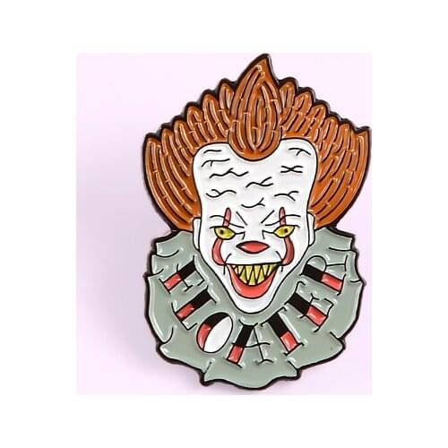 Classic Plot Film Thriller Joker Clown Brooches For Movie Fanatics Gifts pins Oil Painting Chromatic Mask Fearsome Jewelry