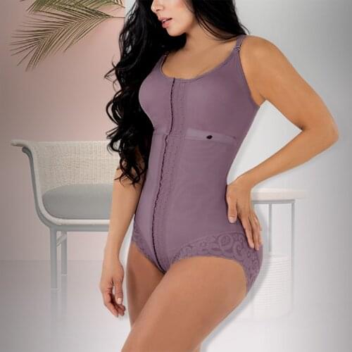 High Compression Shapewear With Hook Shaper Adjustable Bra Slimming Bodysuit Women Lace