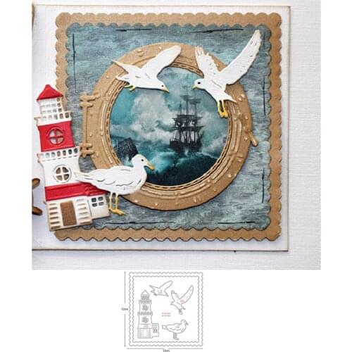 Metal Cutting Dies Lighthouse seabird die mould template for DIY Scrapbooking Album Decor Embossing Paper Card Crafts Die Cut