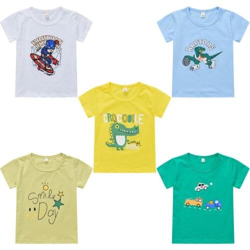 New Toddler T-Shirt Summer Boys & Girls Cartoon Cute Cotton Short Sleeve Fashion Top Infants 1 2 3 4 Years Boutique Clothes