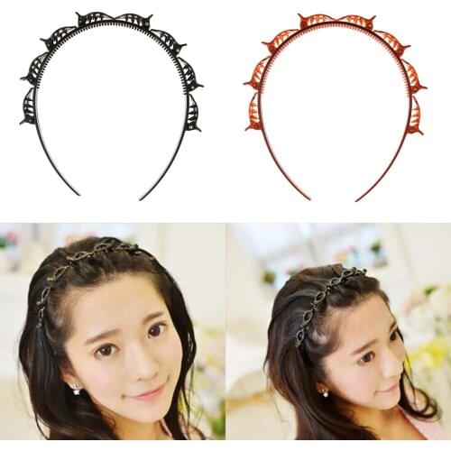 New Fashion Headband Twist Plait Clip Hair Clips Braided Sweet Headband Hair Hoops Holder Ornament Head Band Lady Hair Acc scrun