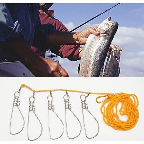 New Fishing Lock Buckle Stainless Steel Live Fish Lock Belt Fishing Stringer Fishing Tackle for Accessories Fast delivery