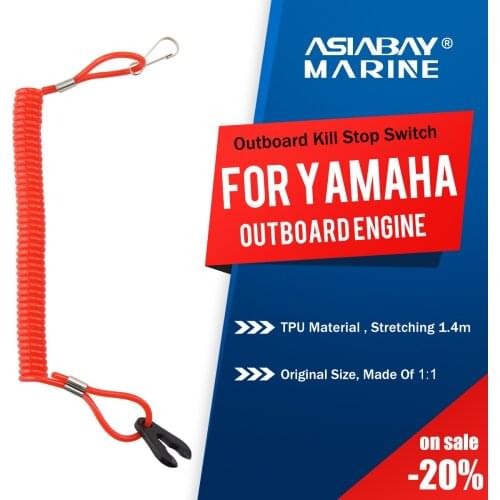 Yamaha Outboard Motor Kill Stop Switch 2-425hp Key Rope Safety Lanyard Tether For Engine Marine