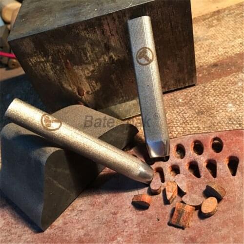 BateRpak DIY Handwork Leather Belt hole puncher, DC53 steel one wire cut body, oval hole5x8mm, water hole 5x9mm