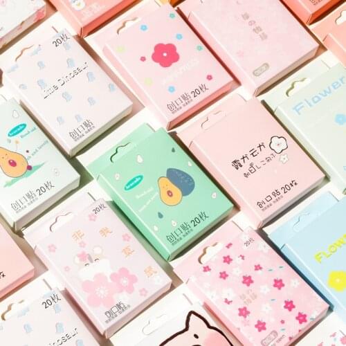 1 box Waterproof Breathable Cute Cartoon Band Aid Adhesive Bandages First Aid Emergency Kit For Kids Children