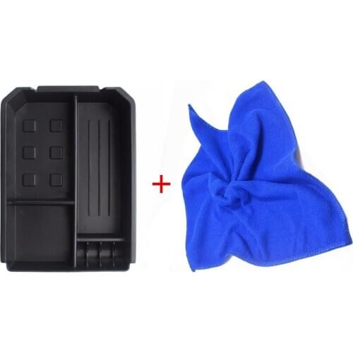 Car Center Console Armrest Storage Box Glove Box Organizer Tray For Toyota RAV 4 RAV4 2013 2014 2015 With Wash Cleaning Towel