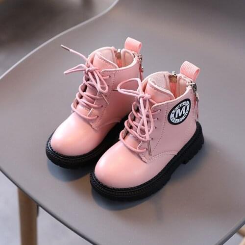 Girls Martin Boots Fashion Boys Short Boots Children Casual Shoes 2021 Autumn Winter New Non-Slip Flat Shoes G44