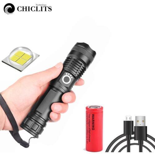 Portable XHP50.2 Most Powerful Flashlight USB 5 Modes usb Zoom led torch xhp50 18650 or 26650 battery Outdoor Camping