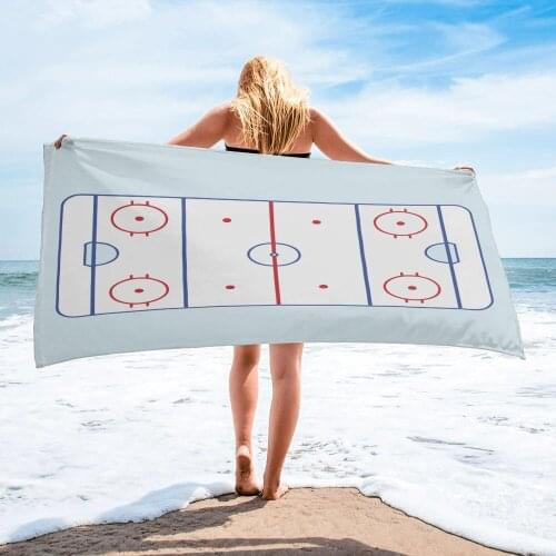 Ice Hockey Field Simple Beach Towel Luxury Quick-dry Microfiber Bathroom Bath Towels Yoga Mat Picnic Blanket