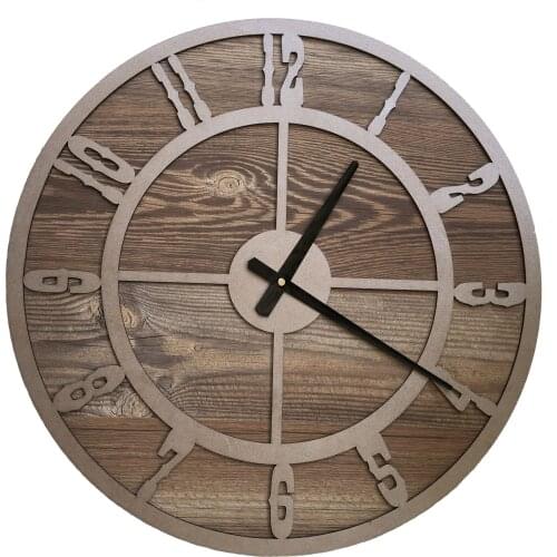 North Designed Booties Silver Circle Decorative Wall Clock 48 Cm