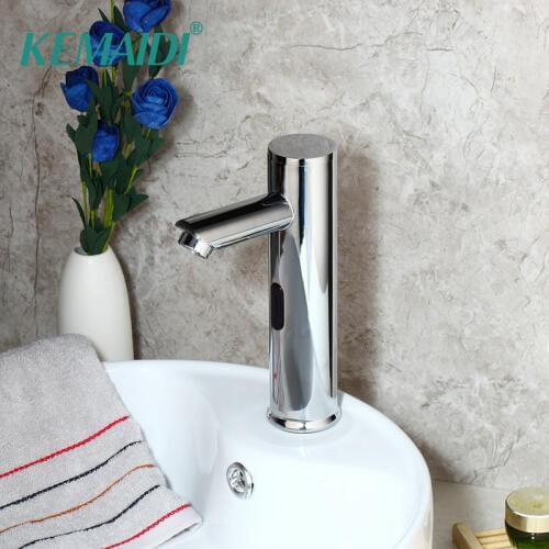 KEMAIDI Bathroom Basin Sink Faucet Chrome Polished Automatic Sensor Faucet Hot & Cold Water Mixer Tap Touch Sense Faucet