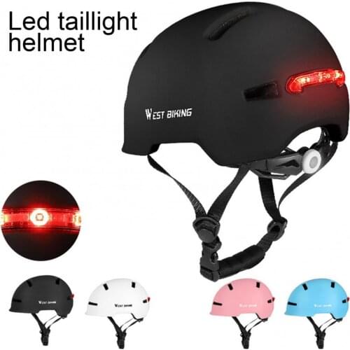 Lightweight Road Mountain Bicycle Night Ride Helmet with LED Warning Tail Light super Comfortable Safety