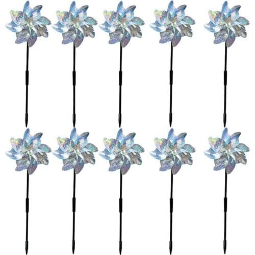 1 Pc Anti-Birds Reflective Windmill for Outdoor Garden Decoration Orchard Farm Scare Birds Away Wind Spinners Easy to Assemble